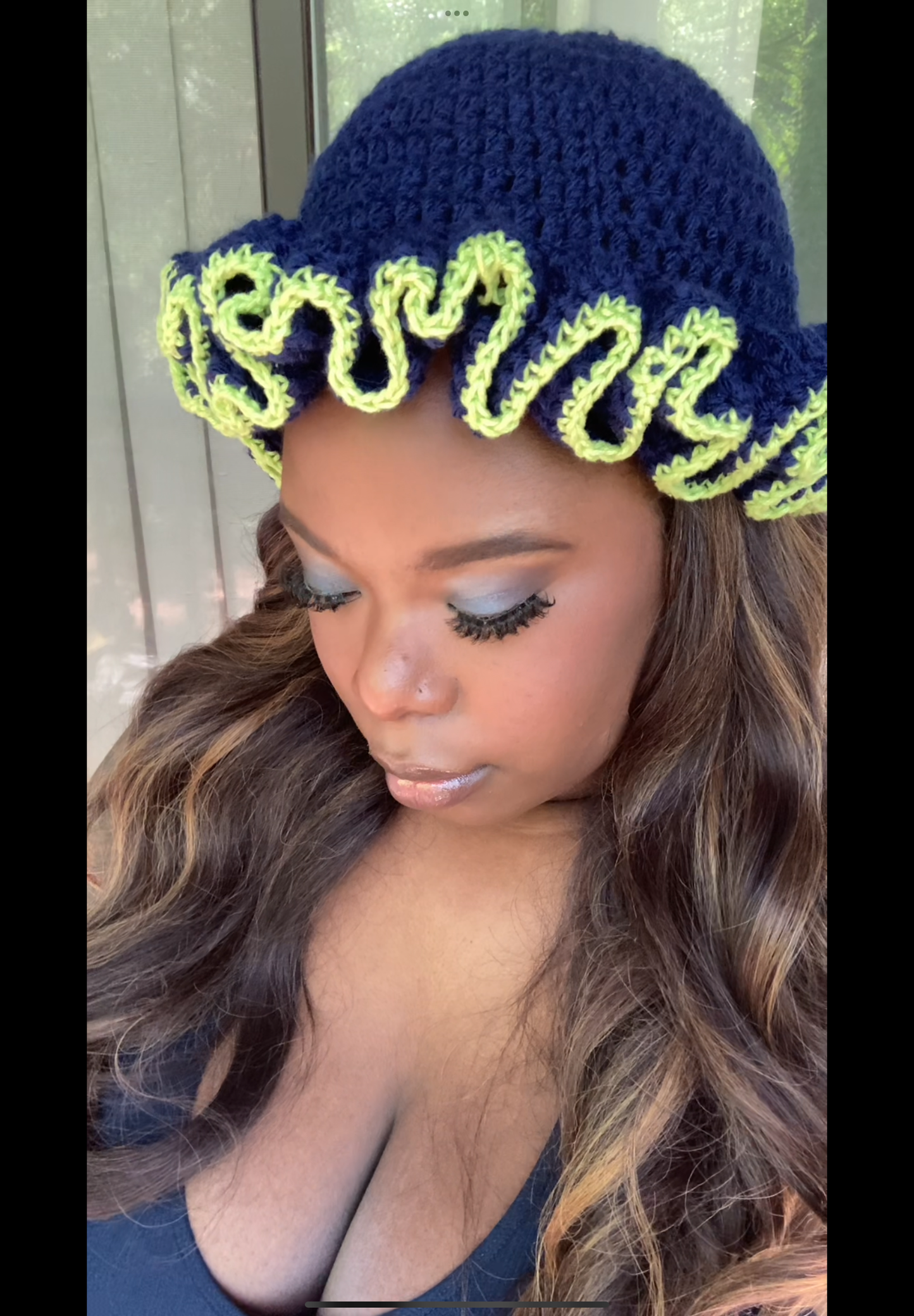 Ruffle Brim Crochet Hat